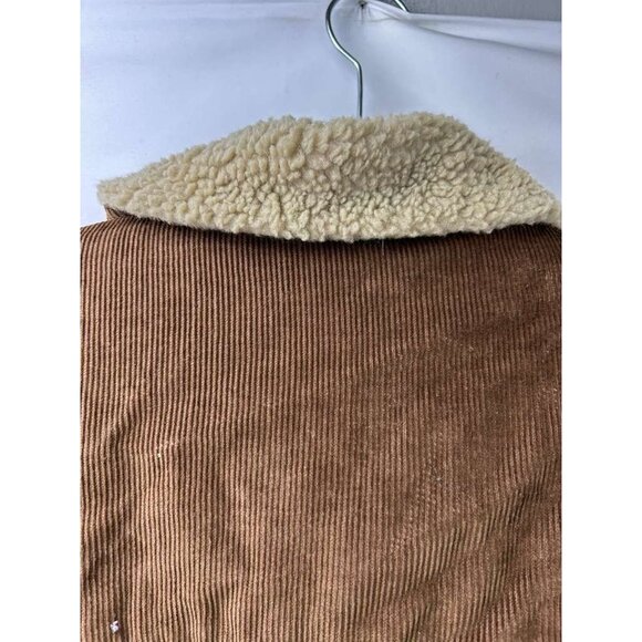 VTG Aeropostale Jacket Men's XL Sherpa Fur Corduroy Western Grunge Rancher Tan - Picture 12 of 13